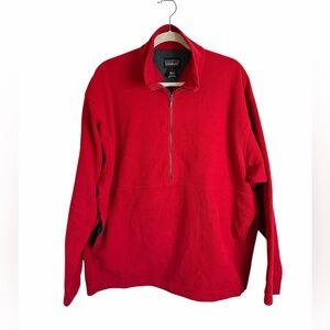 Patagonia Red Micro D Luxe Fleece 1/2 Zip Pullover Sweatshirt Men’s Sz Large